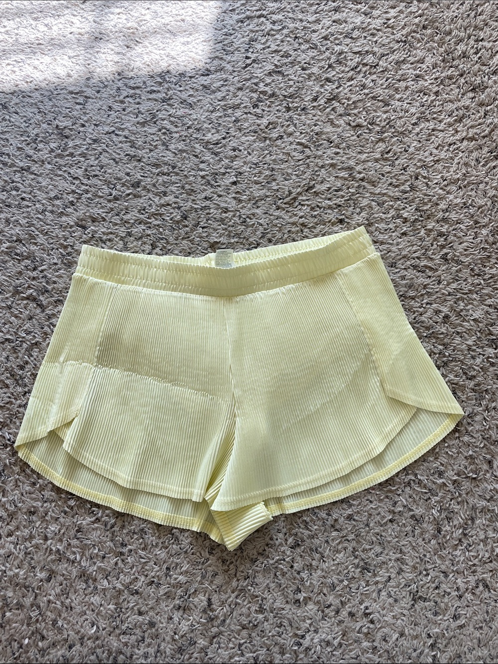 all in motion Pale Yellow Ribbed Athletic Lounge Shorts